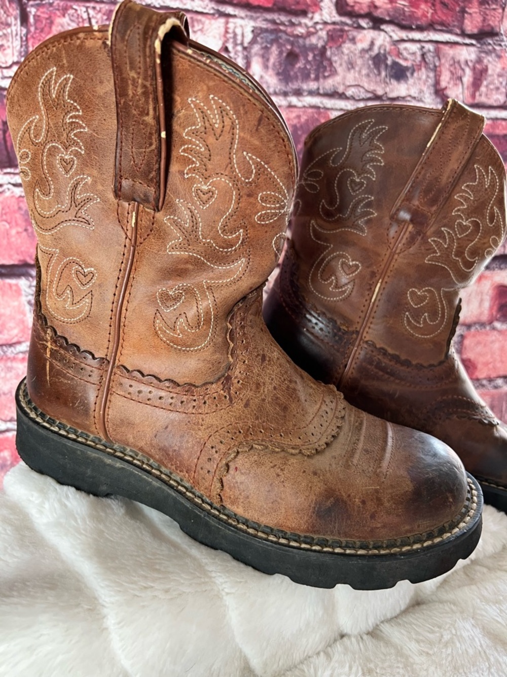 Ariat Women's Fatbaby Saddle Western Boots - Brown Leather